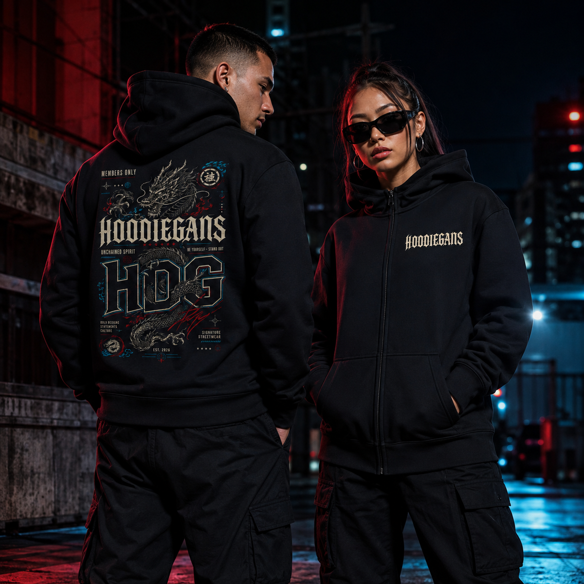 Hoodiegans Essential Heavyweight High Neck  Zip-Up Hoodie