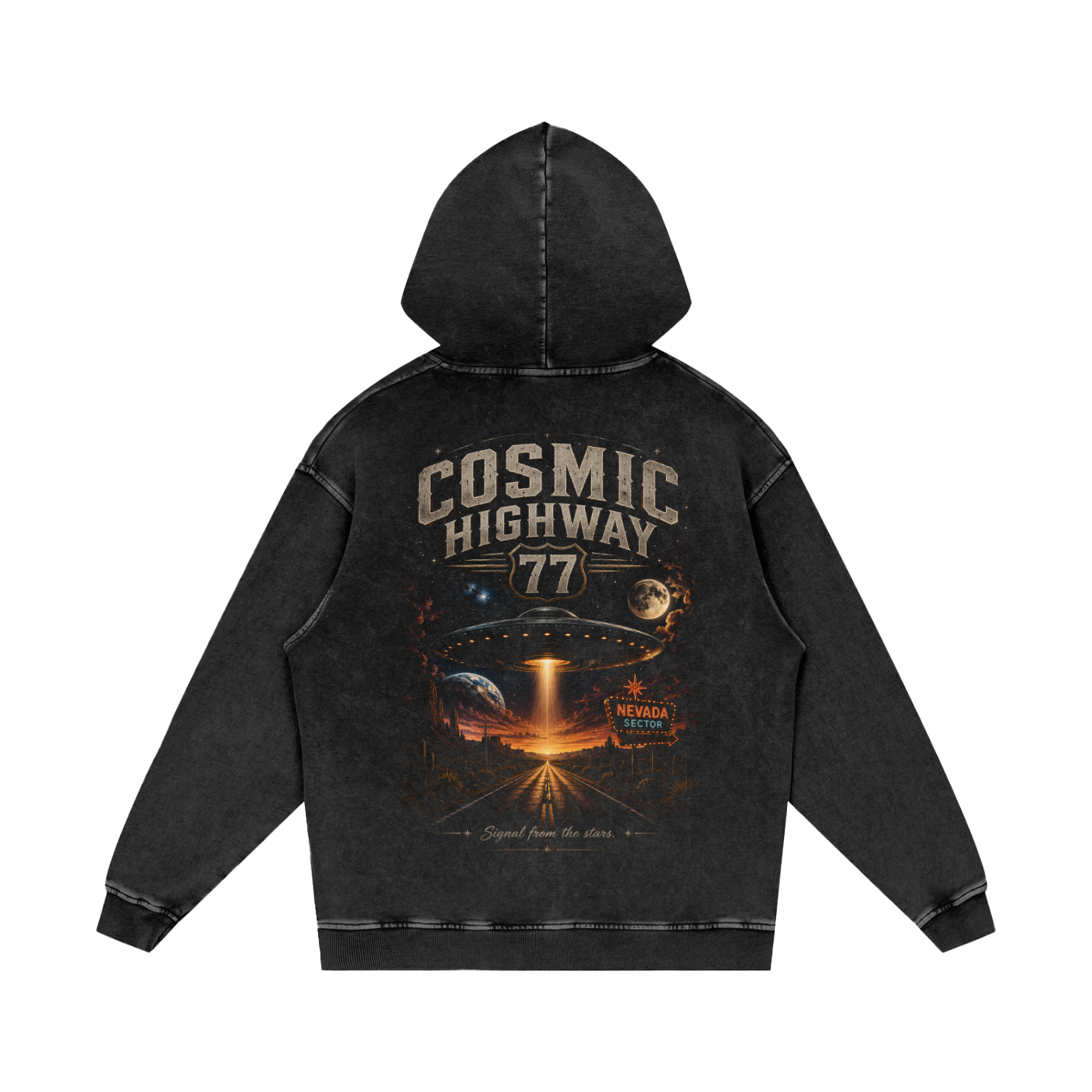 Nevada 77 Snow Washed Loose Cotton Hoodie