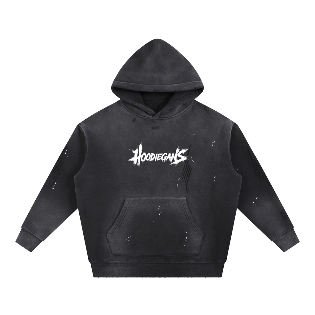 Hoodiegans Vintage Washed Frayed Fleece Hoodie