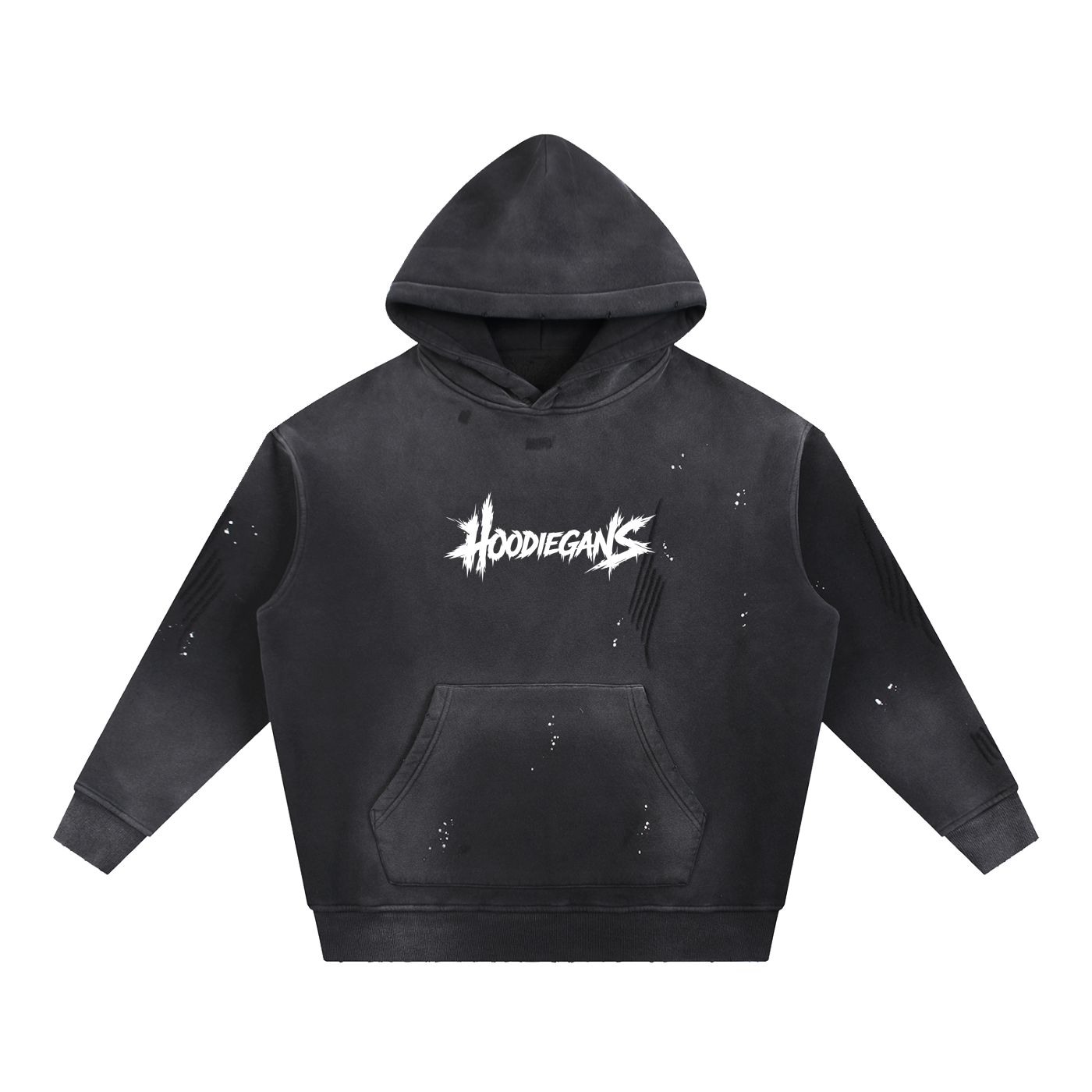 Hoodiegans Vintage Washed Frayed Fleece Hoodie