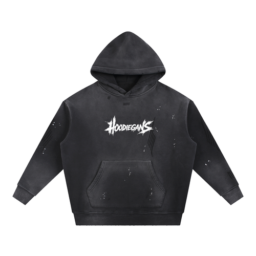 Hoodiegans Vintage Washed Frayed Fleece Hoodie