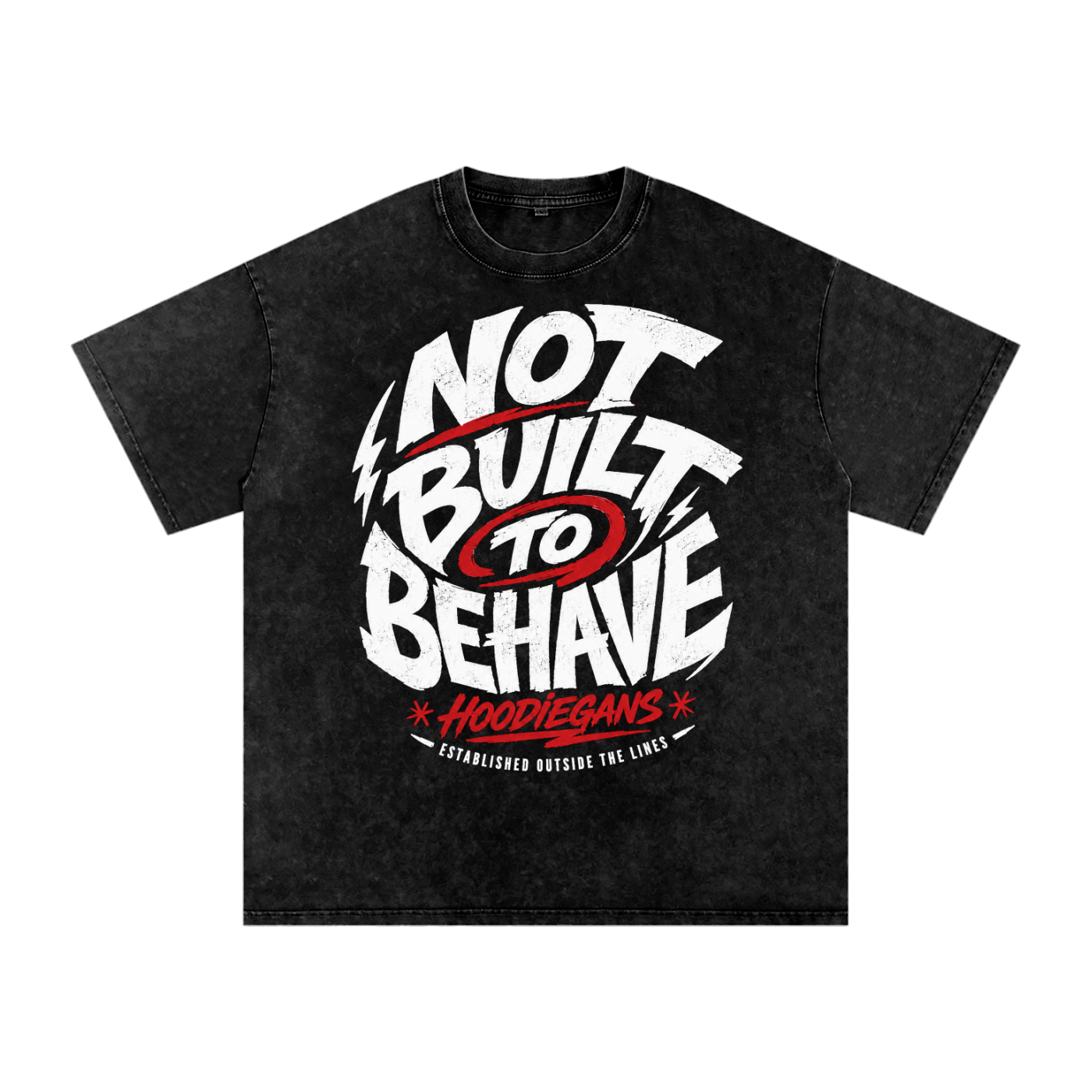 Not Built To Behave Snow Washed Oversized Cotton T-Shirt