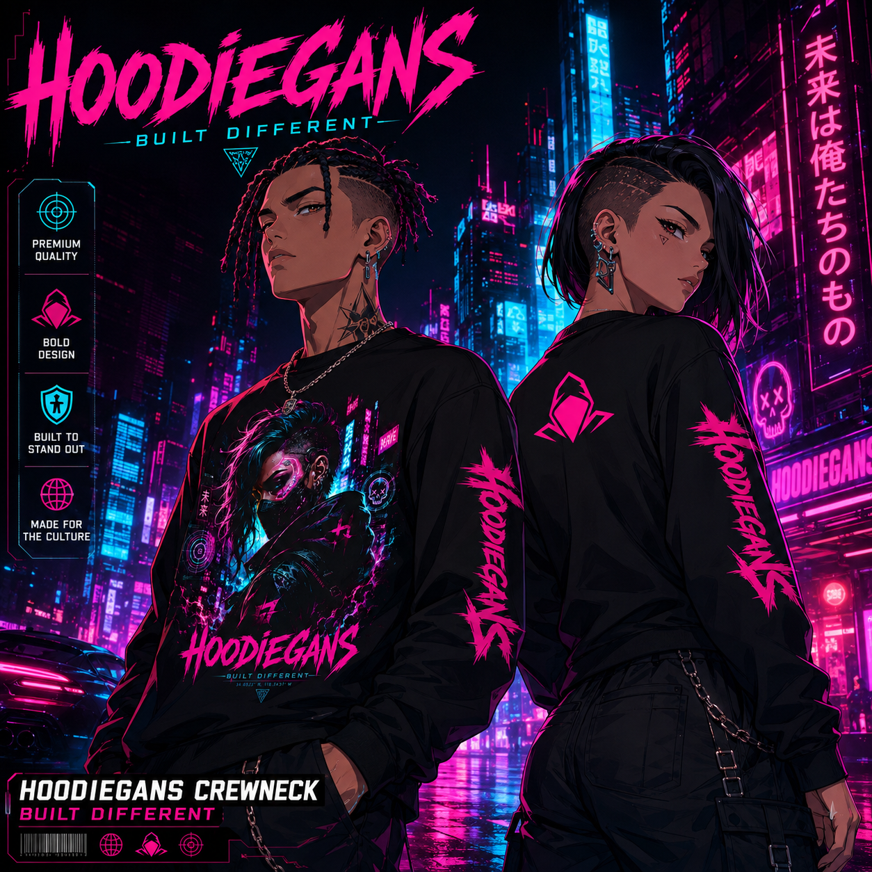 Hoodiegans Neon Rebellion Crewneck Sweatshirt
