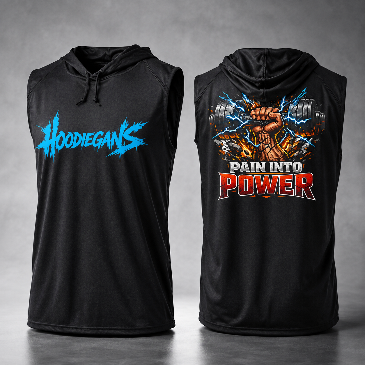HG Pain Into Power Sleeveless Hooded Activewear