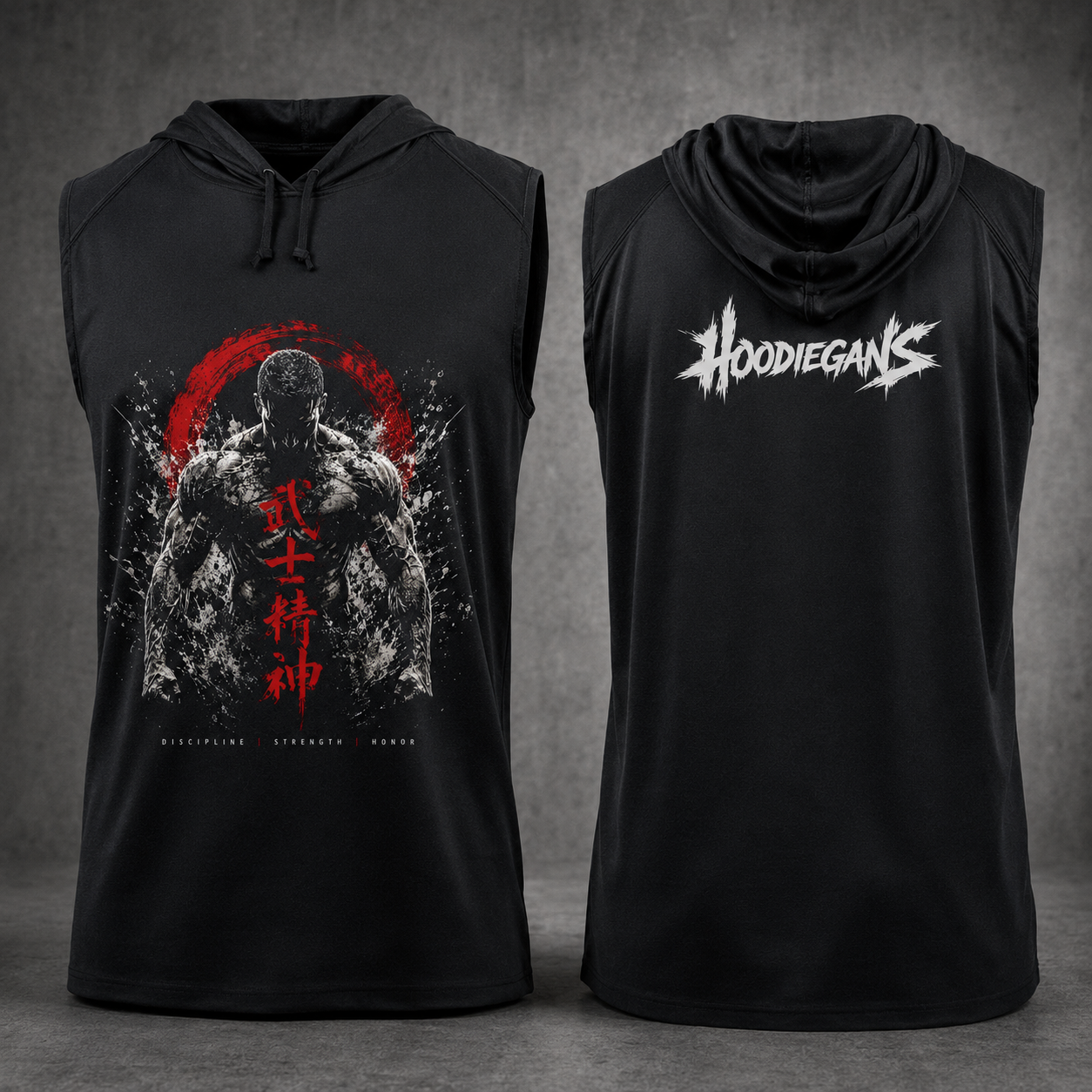 HG Muscle Sleeveless Hooded T-Shirt