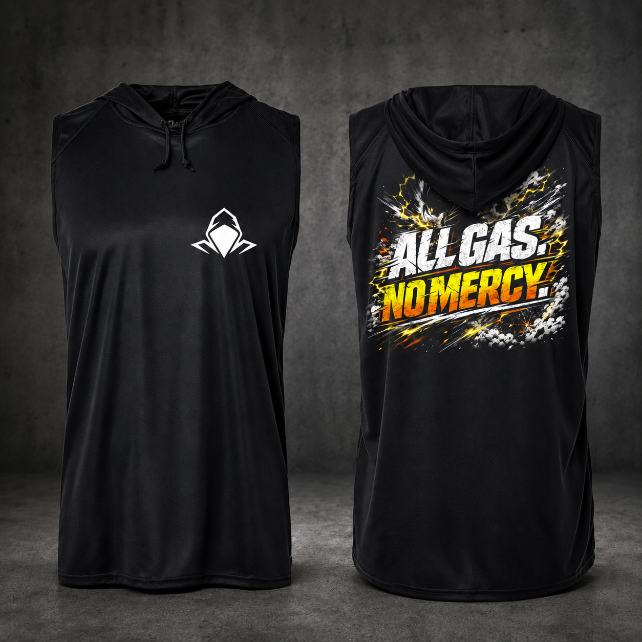 HG All Gas No Mercy Sleeveless Hooded T-Shirt