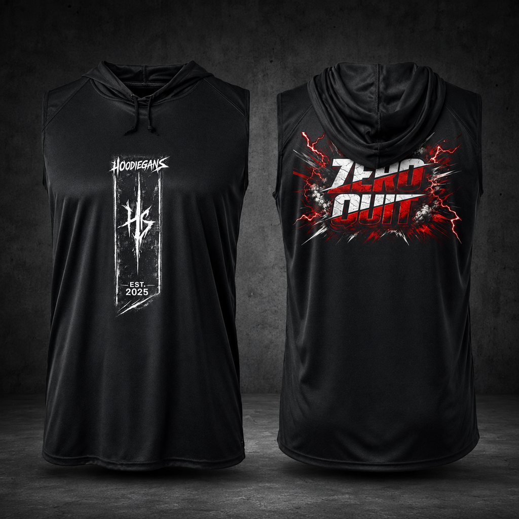 HG Zero Quit Sleeveless Hooded Activewear T-Shirt