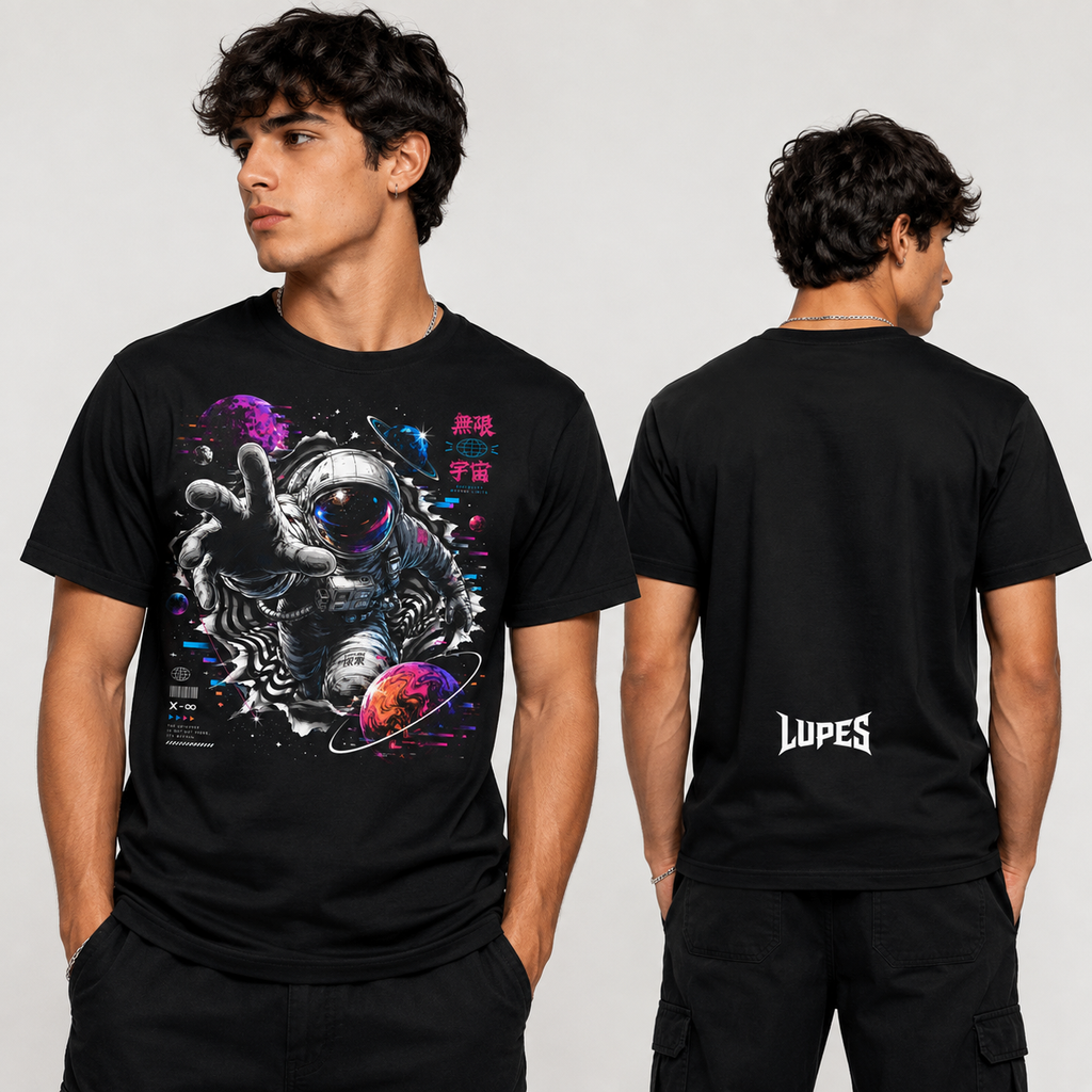 Lupes Beyond Infinity Astronaut Graphic T