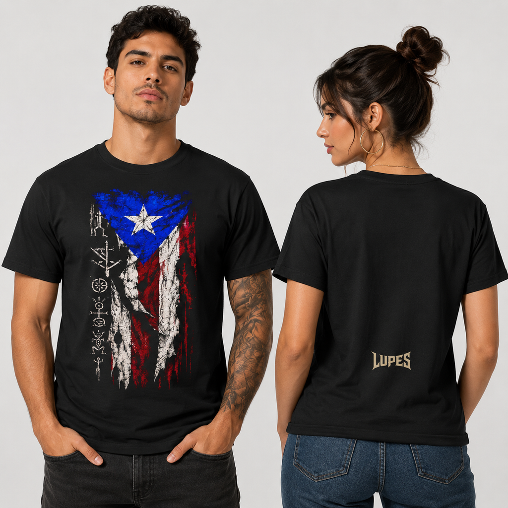 Lupes PR Tribal Flag Graphic Tees