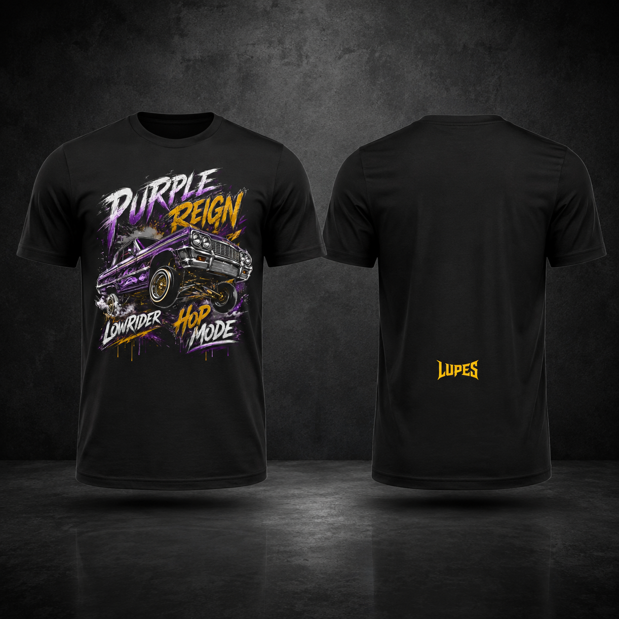 Lupes Purple Rain Car Graphics Tee