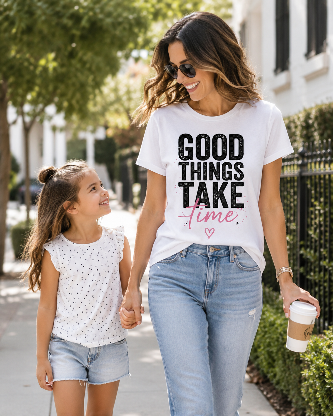Womens Good Things Take Time White Tee