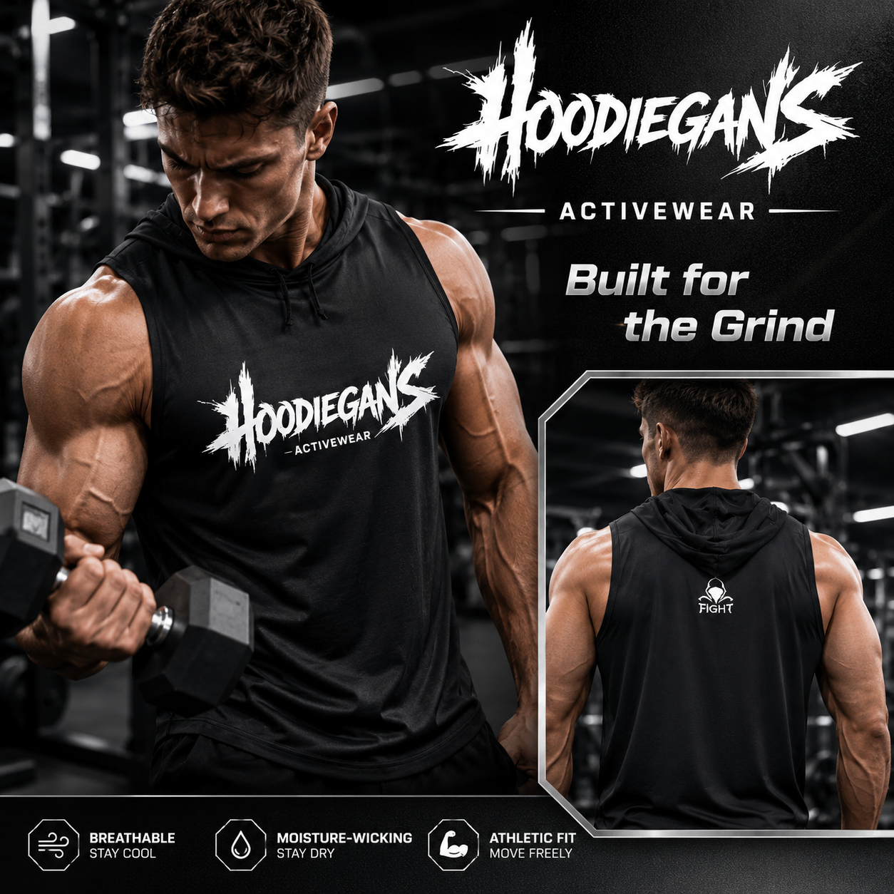Hoodiegans Sleeveless Activewear Hoodie