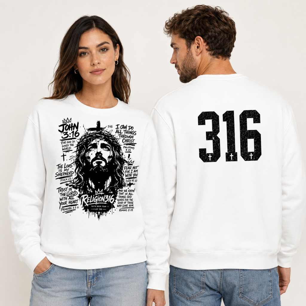 Religion316 Jesus Christ Scriptures Crewneck Sweatshirt