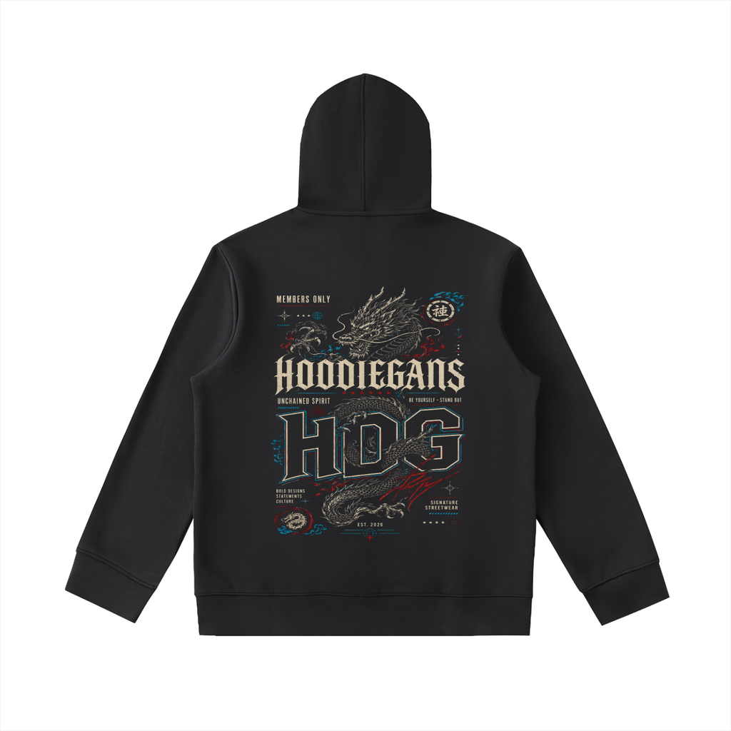Hoodiegans Essential Heavyweight High Neck  Zip-Up Hoodie