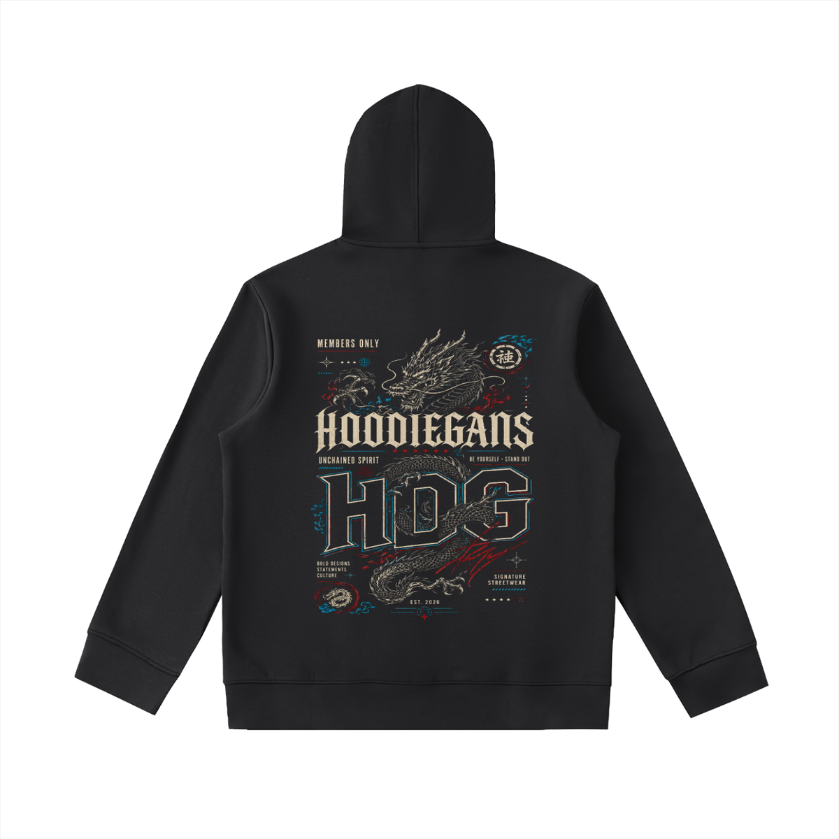 Hoodiegans Essential Heavyweight High Neck  Zip-Up Hoodie