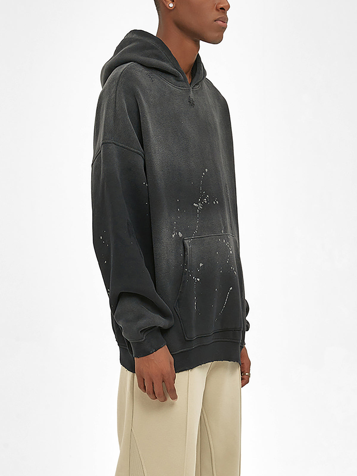 Hoodiegans Skeletor On The Moon Green Vintage Washed Frayed Fleece Hoodie