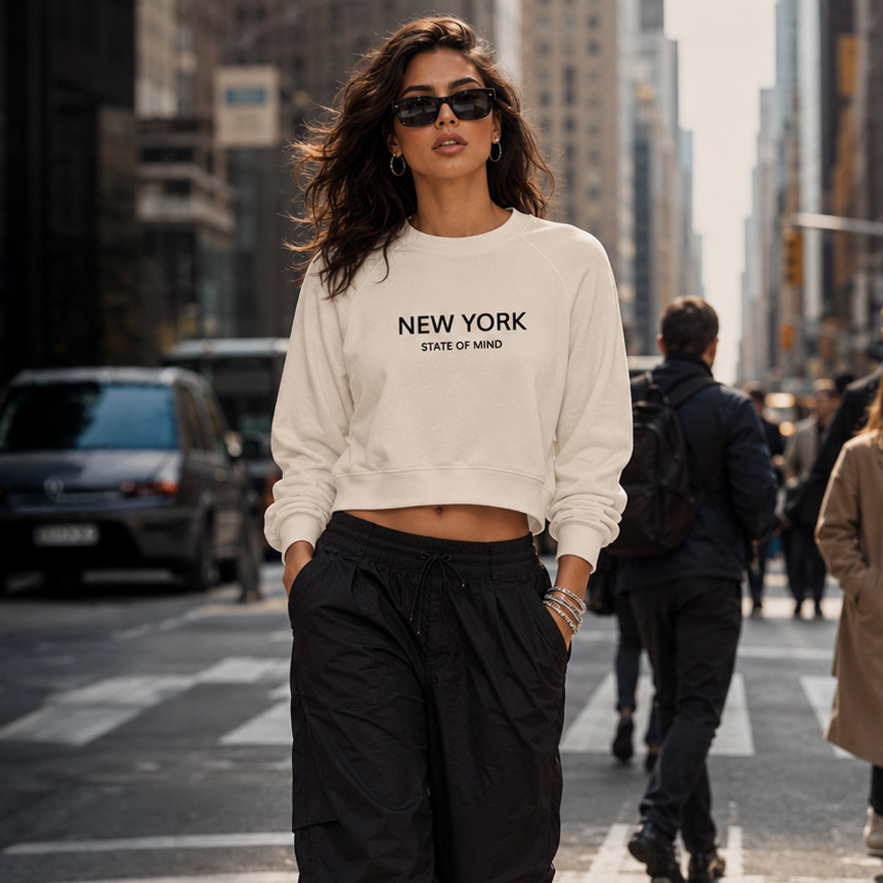 New York State of Mind Womens Cropped Sweater